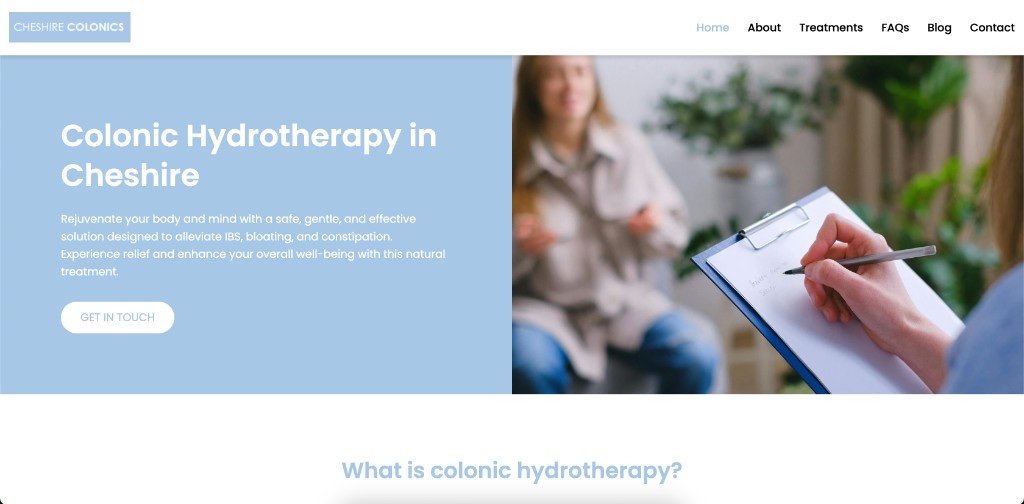 Cheshire Colonics website